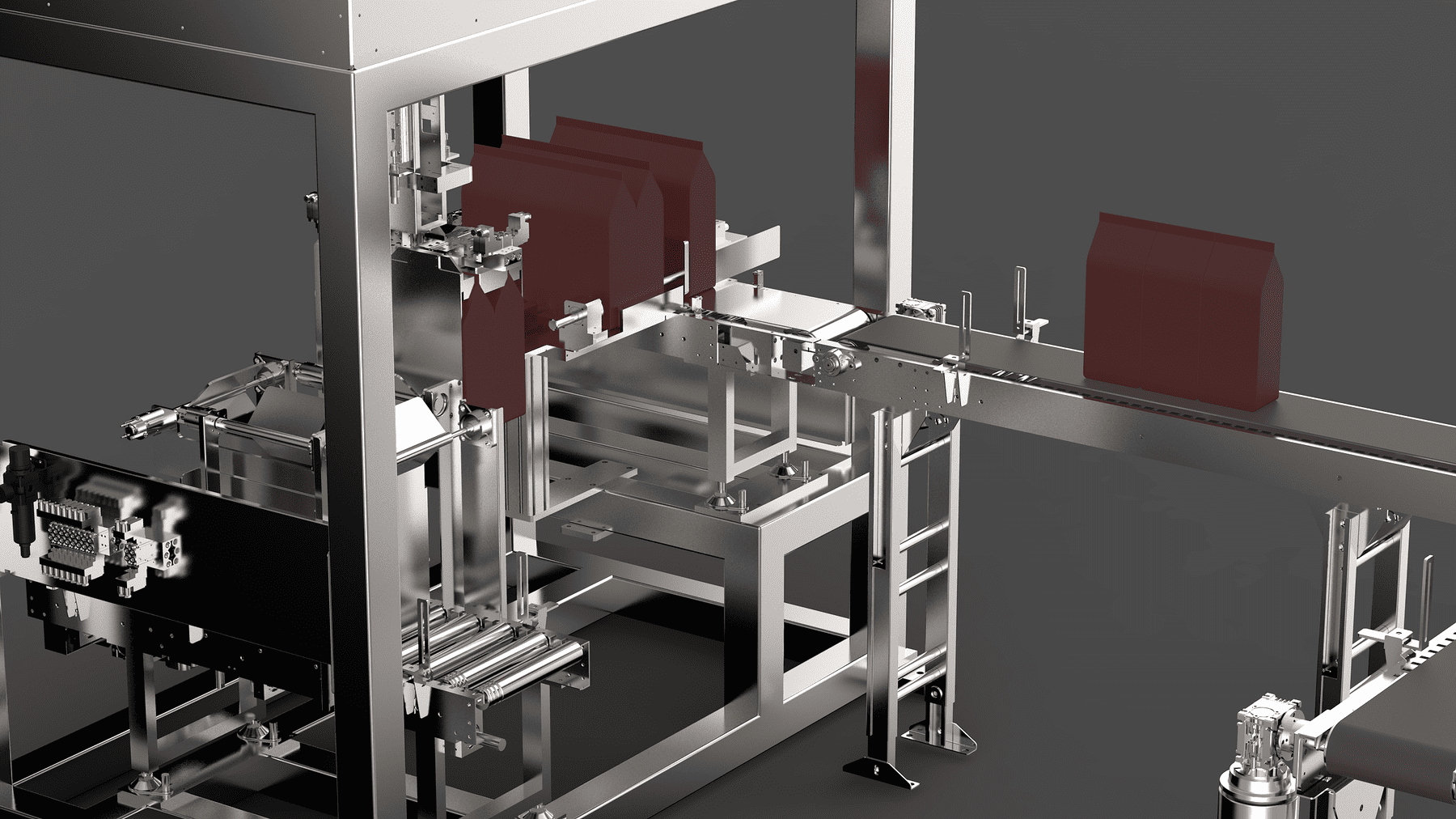 원두커피 포장 배출 라인 자동화